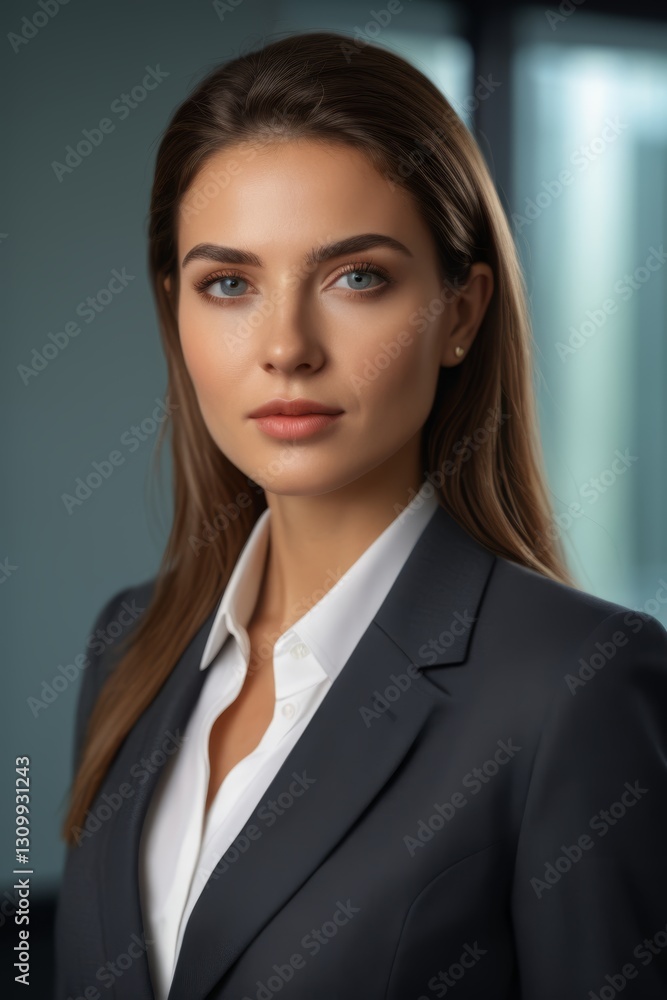 arafed woman in a business suit posing for a picture