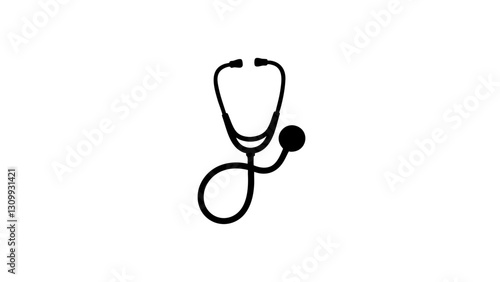 vintage stethoscope illustration on white background  