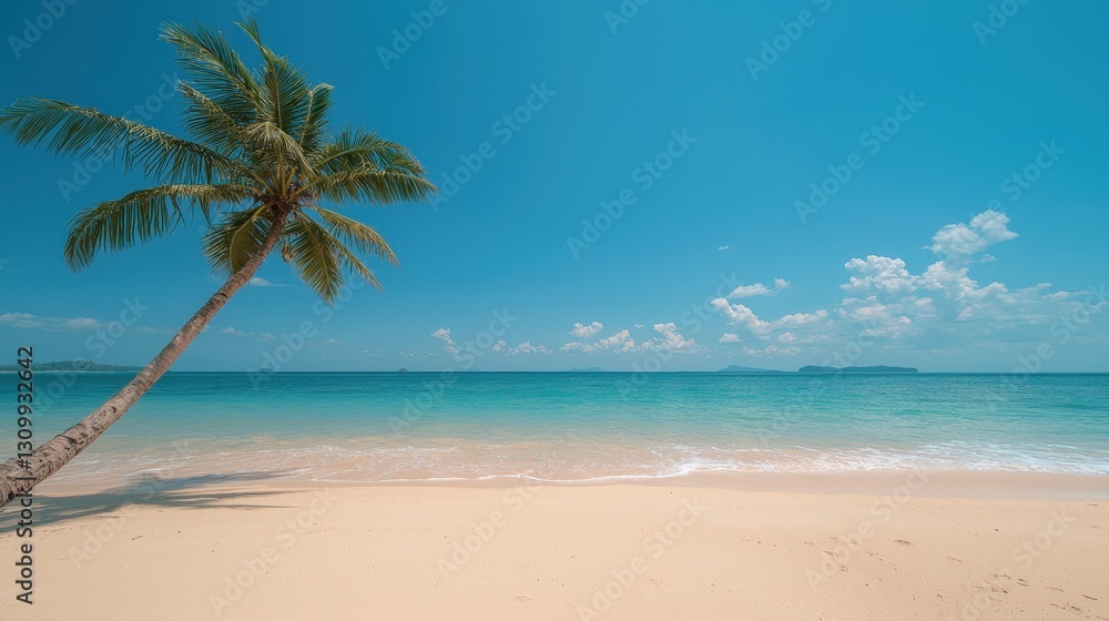 Tropical Beach Paradise Palm Tree, Ocean, Sky Tropical Beach Paradise Palm Tree, Ocean, Sky