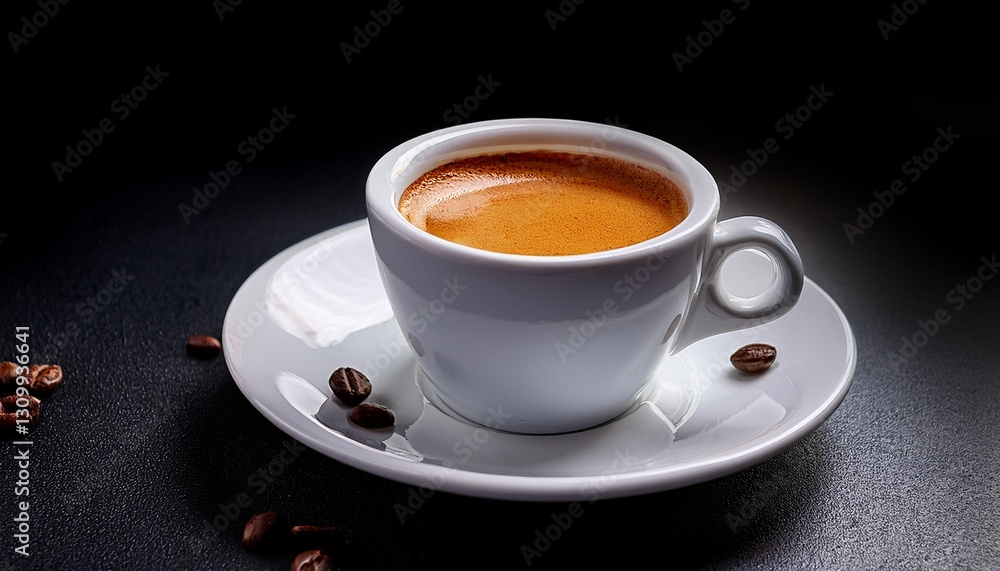 espresso served in cup on dark espresso served in cup on dark
