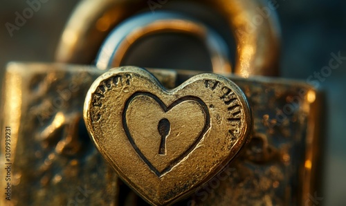 Heart shaped lock symbolizing love and security.