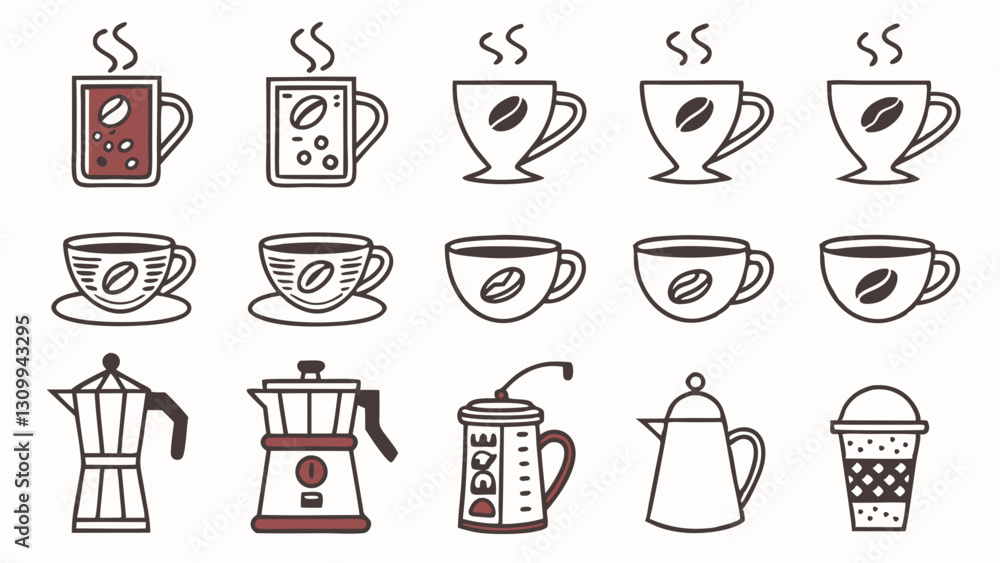Set Variations of Vector Cup Icon Set Variations of Vector Cup Icon