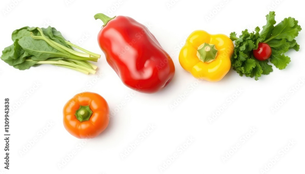 A vibrant, fresh vegetable, perfectly isolated on a pure white background, isolated, ripe A vibrant, fresh vegetable, perfectly isolated on a pure white background, isolated, ripe