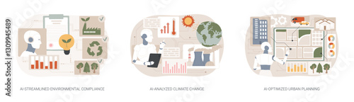 Obraz na płótnie AI tools for Environmental Management abstract concept vector illustrations. w salonie