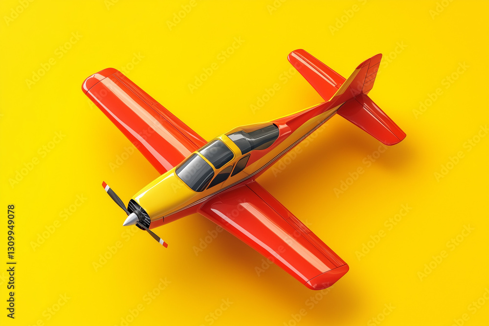Naklejka premium 3D airplane isolated on a solid color background