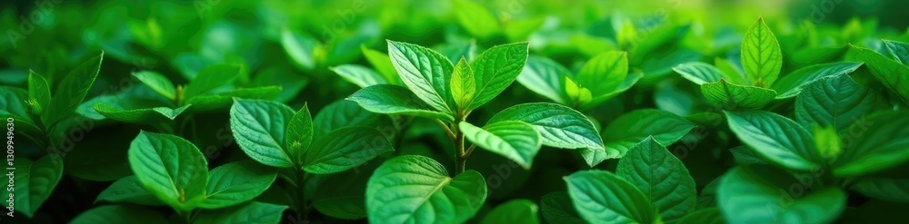 Dense green leaves scattered around a central stem, plants, greenery, leaves Dense green leaves scattered around a central stem, plants, greenery, leaves