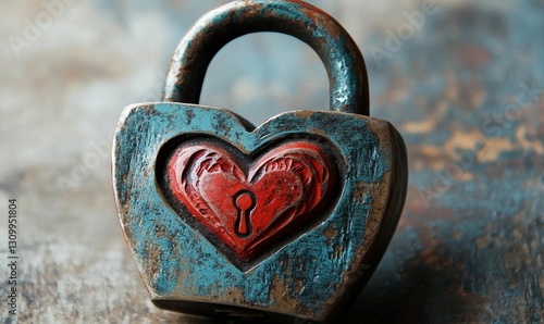 Heart-shaped lock showing love security symbol.