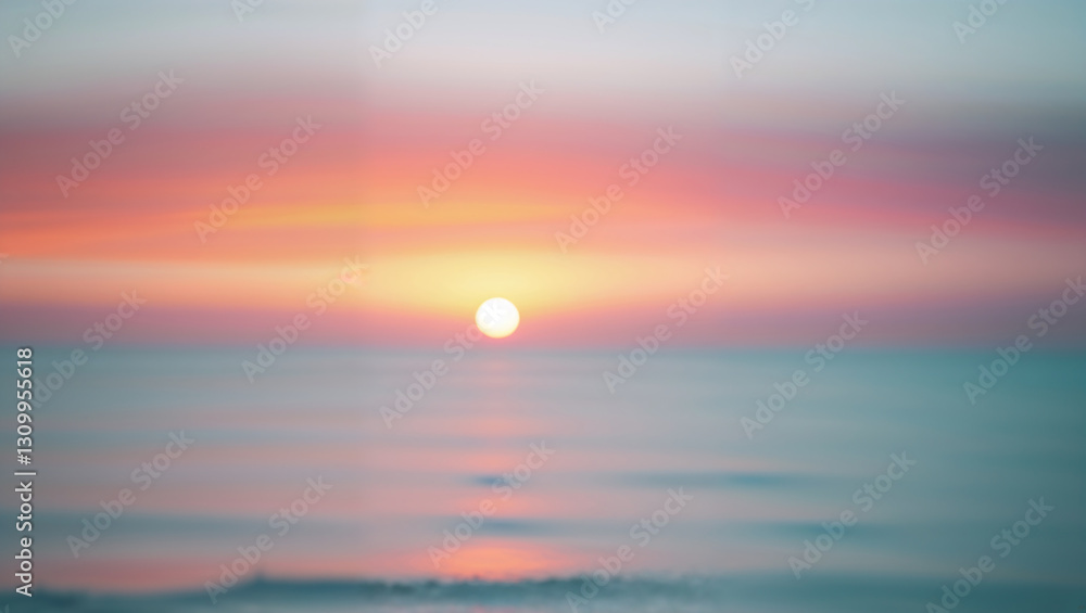Blurred ocean sunrise creating a colorful sky Blurred ocean sunrise creating a colorful sky
