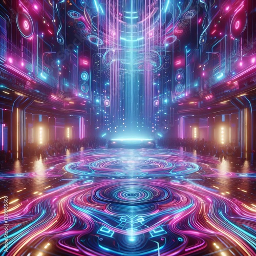 Cyberpunk Club with Holographic Dance Floor