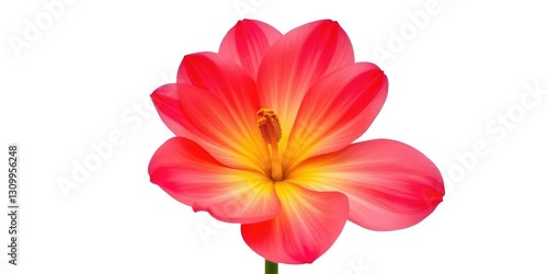 Wallpaper Mural A single, vibrant flower, petals unfurled, isolated on pure white, stamen, floral Torontodigital.ca