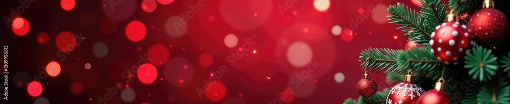 Colorful Christmas tree with bokeh effect and glittering lights background, bright colors, red Colorful Christmas tree with bokeh effect and glittering lights background, bright colors, red