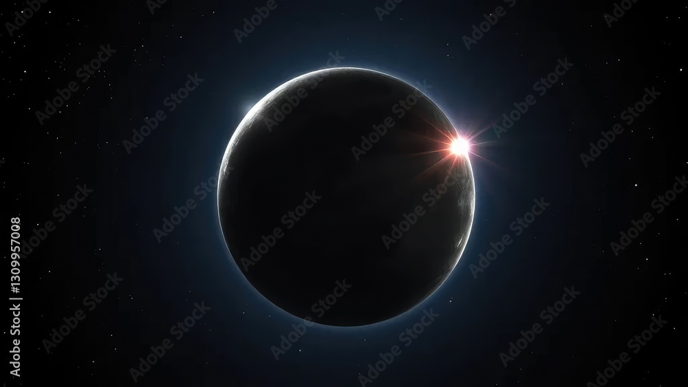 Obraz premium Cosmic rays illuminating the dark surface of the Moon, galaxy, moon