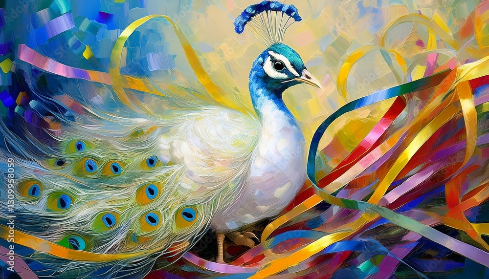 Fototapeta premium Niedlicher kleiner Pfau