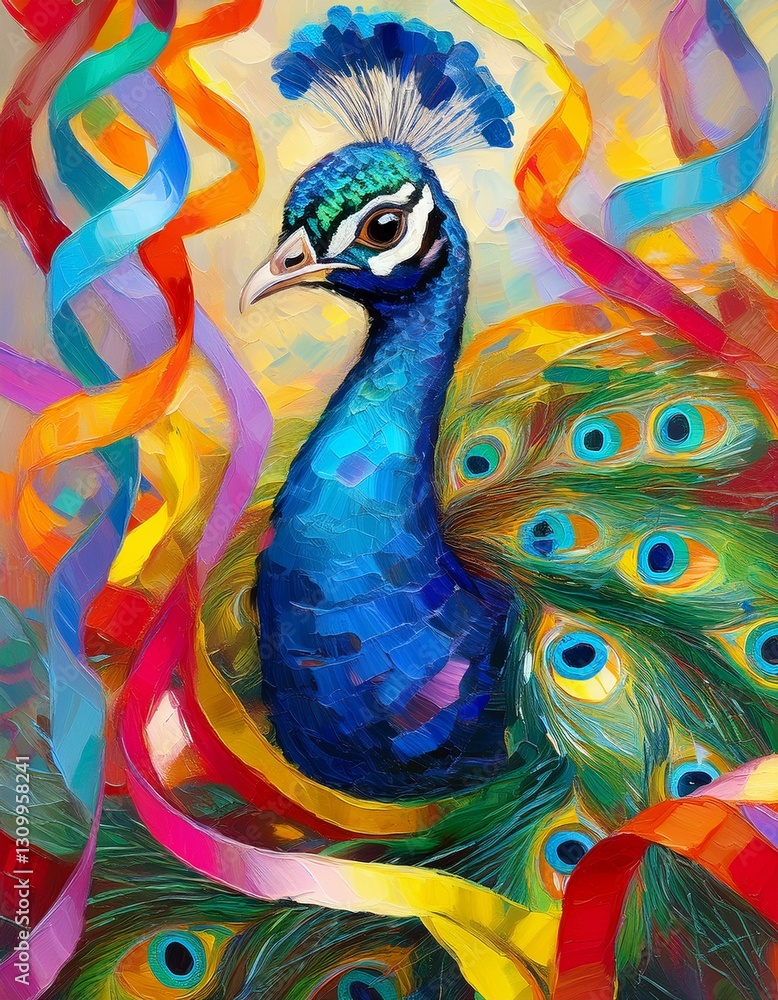Fototapeta premium Niedlicher kleiner Pfau