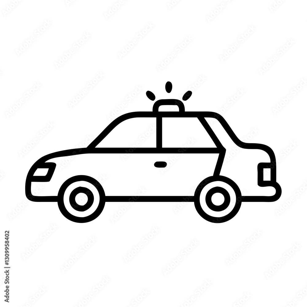 Police Car Icon for Law Enforcement and Security Themes Police Car Icon for Law Enforcement and Security Themes