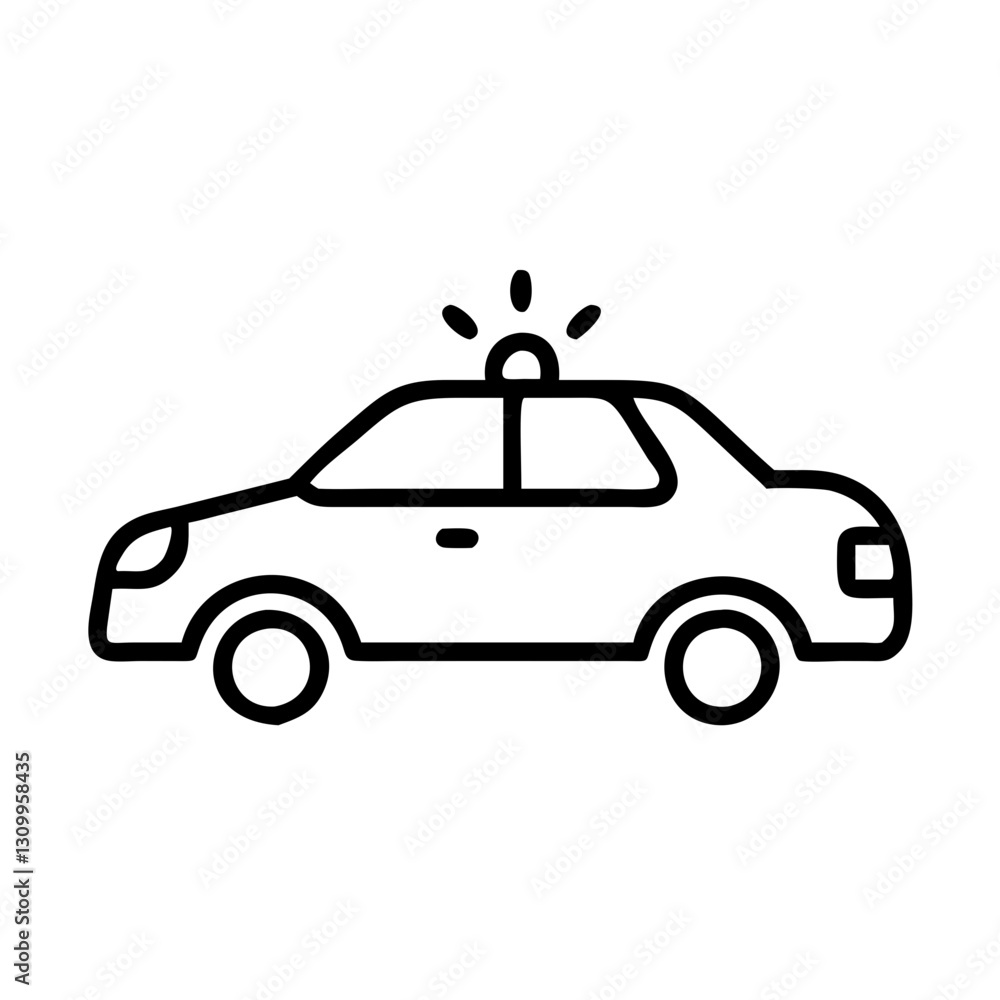 Police Car Icon for Law Enforcement and Security Themes Police Car Icon for Law Enforcement and Security Themes