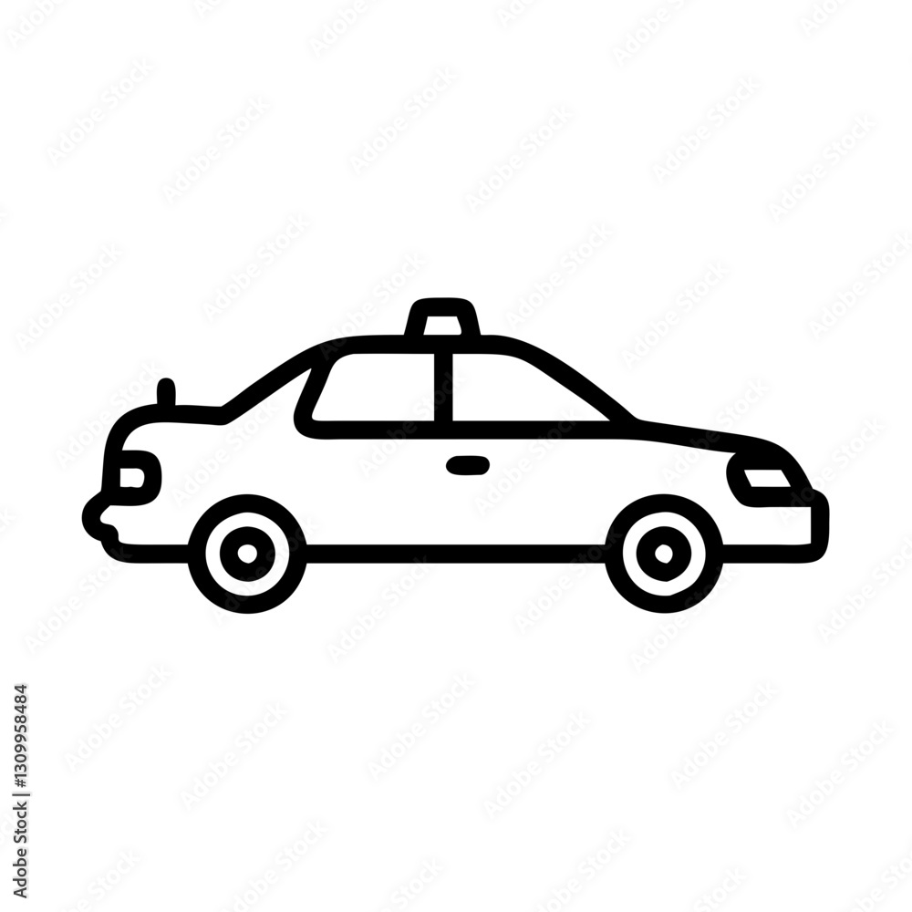 Police Car Icon for Law Enforcement and Security Themes Police Car Icon for Law Enforcement and Security Themes