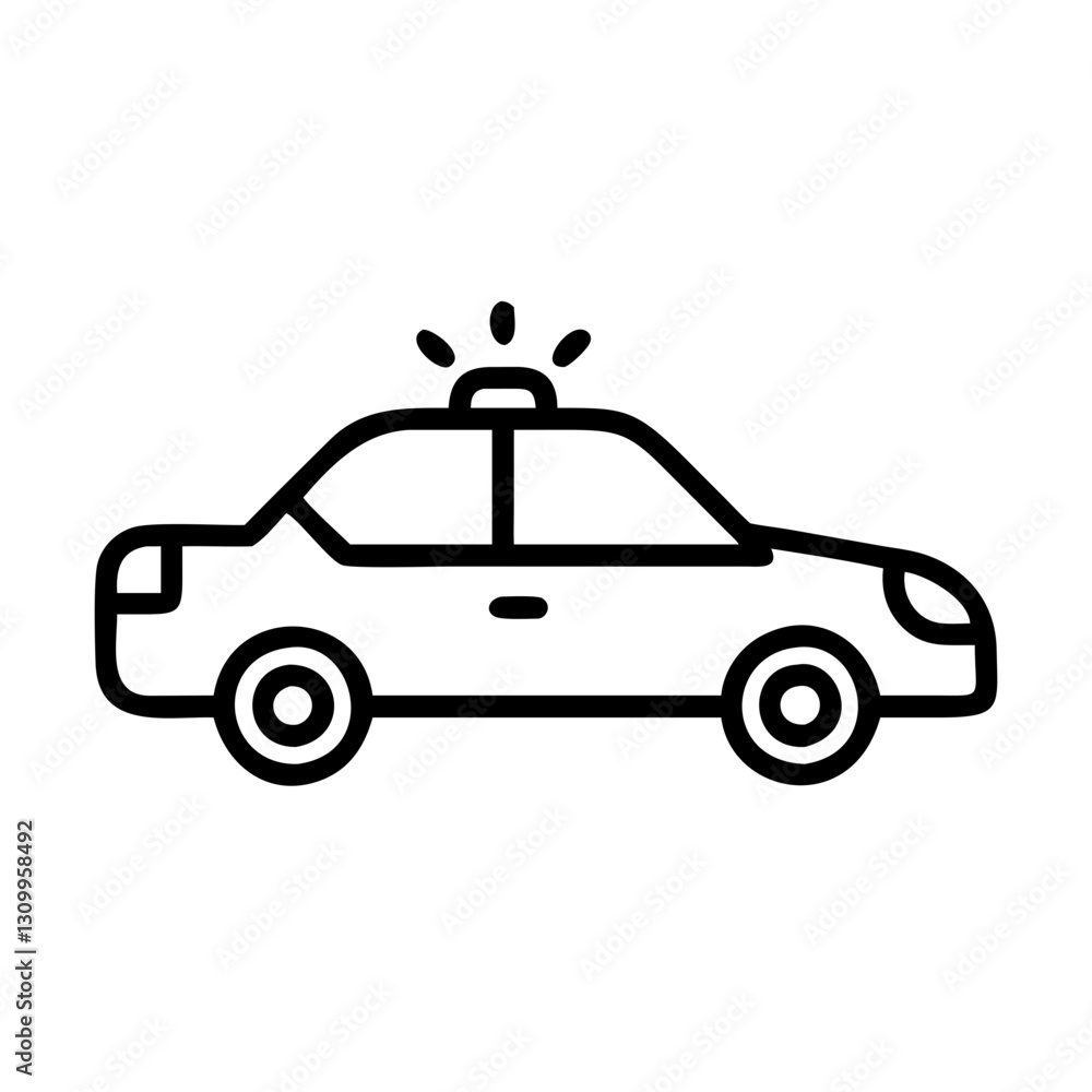 Police Car Icon for Law Enforcement and Security Themes Police Car Icon for Law Enforcement and Security Themes
