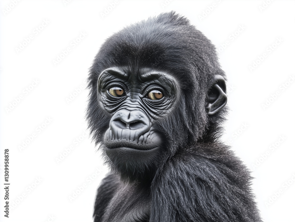 Cute baby gorilla sitting Cute baby gorilla sitting