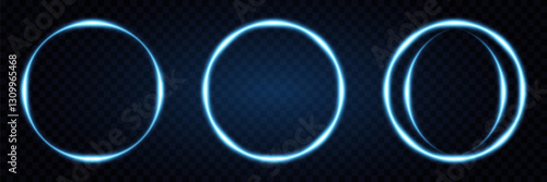 Glowing neon round frame.Slight shining effect. Vector illustration.