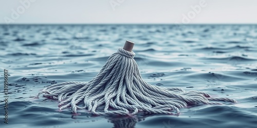 Magenta Mop with Flowing Waves and Rope Detail