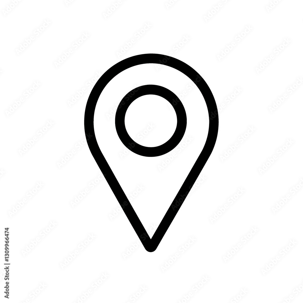 Minimalist Location Pin Icon - Isolated on Transparent Background Minimalist Location Pin Icon - Isolated on Transparent Background