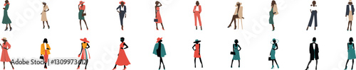 Stylish Women in Various Outfits, Diverse Fashion Styles