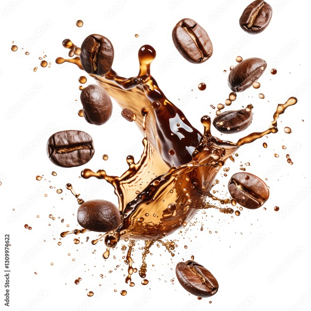 coffee beans and chocolate caramel splash coffee beans and chocolate caramel splash