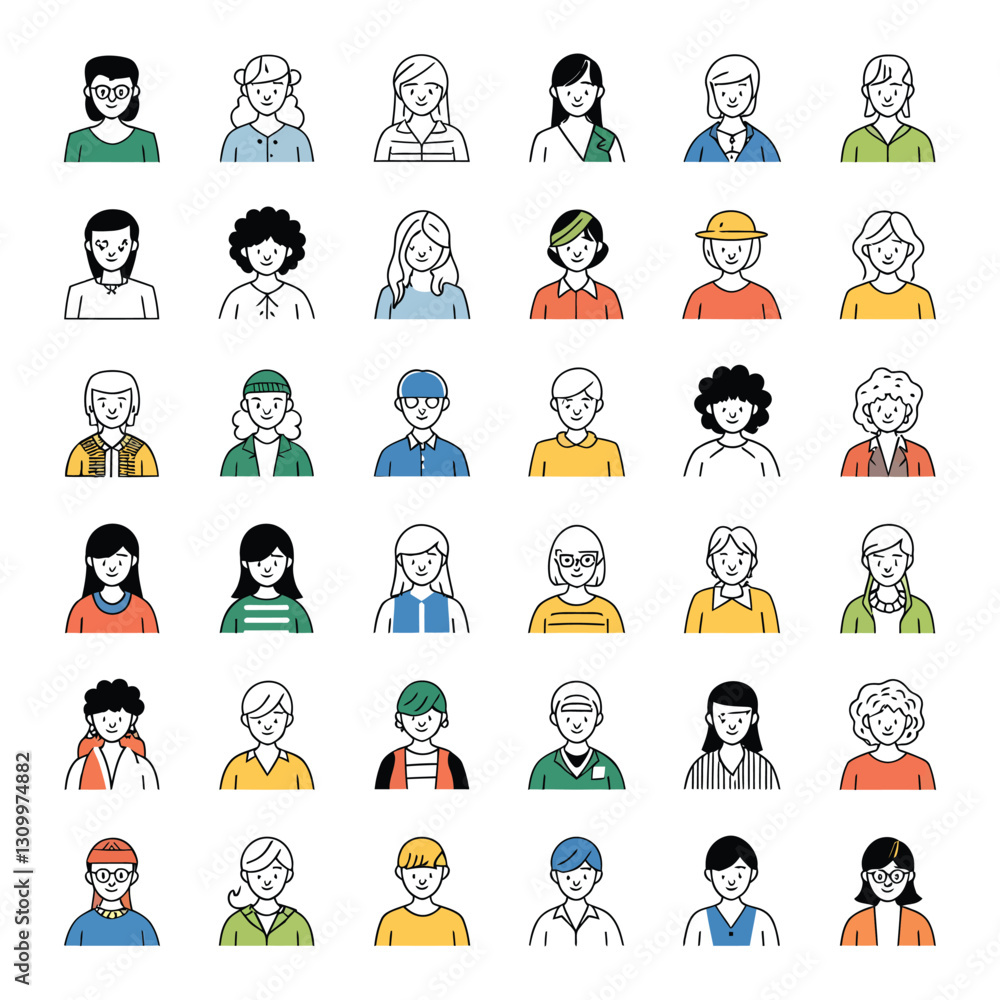 Collection of Diverse Cartoon Character Portraits Collection of Diverse Cartoon Character Portraits