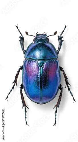 Wallpaper Mural Opalescent Blue and Purple Scarab Beetle with Intricate Textures Torontodigital.ca