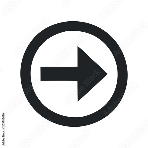Free Download Black and White Arrow Sign Inside a Circle - GFXLoad