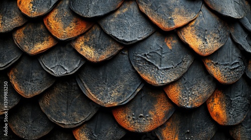 Wallpaper Mural Rustic allure in every crevice; a rugged black and orange roof, adorned with textures of age—rust and earthy speckles dancing across its surface Torontodigital.ca