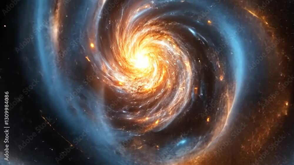 Spiral Galaxy Core, Fiery Vortex Spiral Galaxy Core, Fiery Vortex