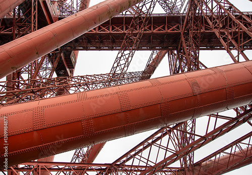 Background photography of railway Forth bridge structure, North Queensferry, Scotland, steel bridge,  transportation, engineering 