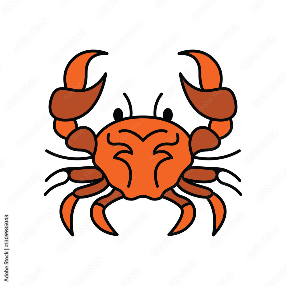 Crab vector illustration modern simple flat design Crab vector illustration modern simple flat design
