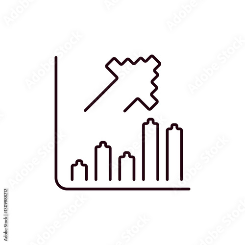 Rising Graph Pixel Icon for Digital Asset Growth and Game Economy