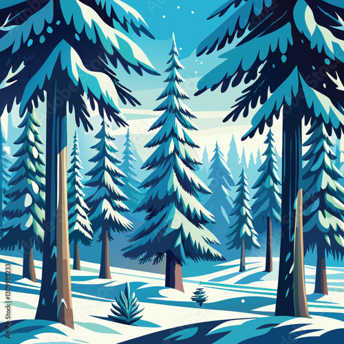 Snowy Forest Path