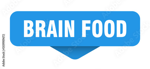 brain food sticker. brain food sign on transparent background