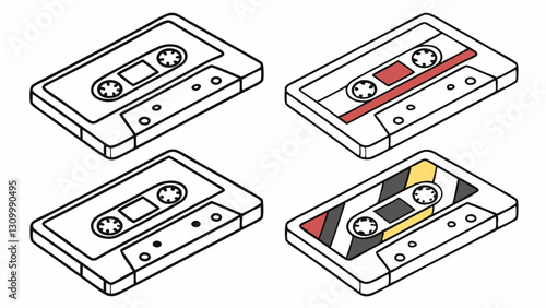 Set Variations of Vector  Tape Icon