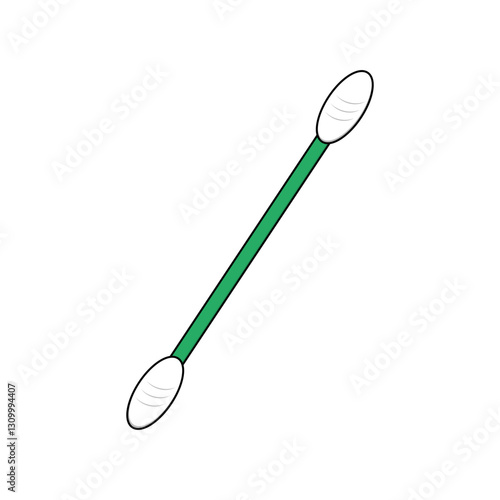 cotton buds. picking earwax. vector illustration