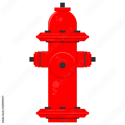 red fire hydrant. vector illustration. fire extinguisher. fire fighter