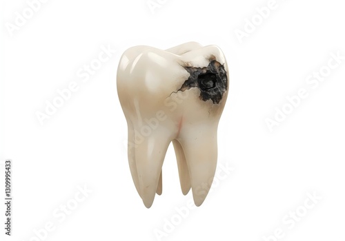 dental caries, carious tooth isolated  photo