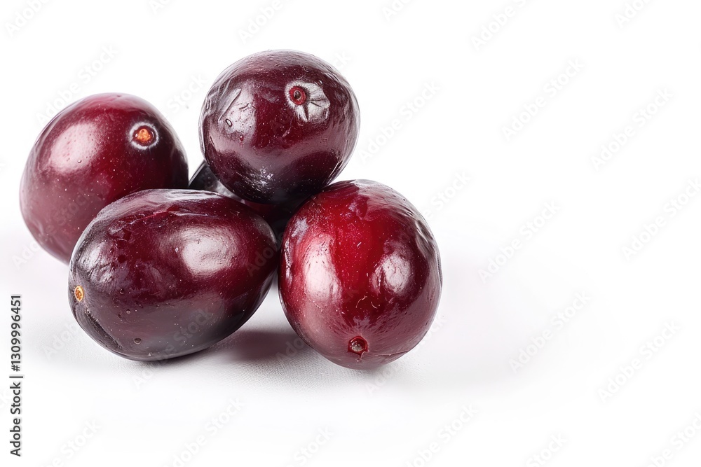 Organic raw date fruit on clean white backdrop, perfect for food and nutrition themes Organic raw date fruit on clean white backdrop, perfect for food and nutrition themes