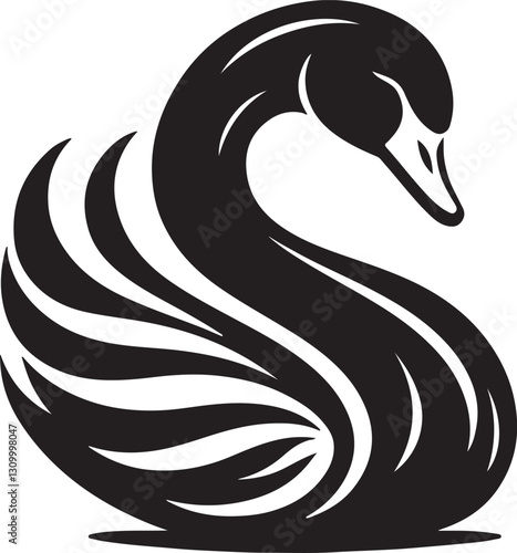 black swan vector illustration
