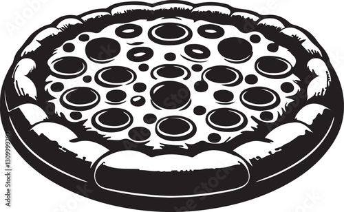 Pizza silhouette vector art illustration. Pizza vector icon.