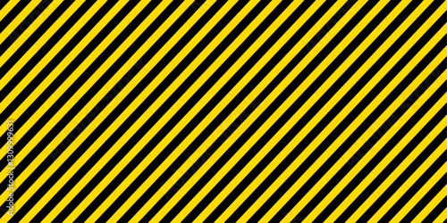Yellow and black stripe background representing danger, caution, halt, stop and radioactive substance. Industrial street signpost or warning road sign.Vector illustration.