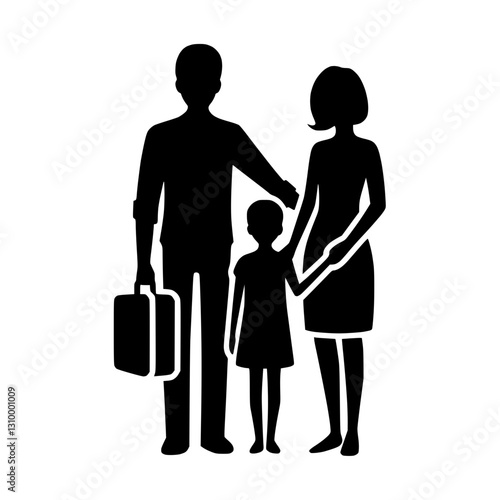 Family icon depicting parents and child representing love and unity