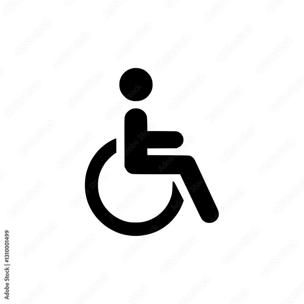Accessibility icon in solid black representing support for people with disabilities Accessibility icon in solid black representing support for people with disabilities