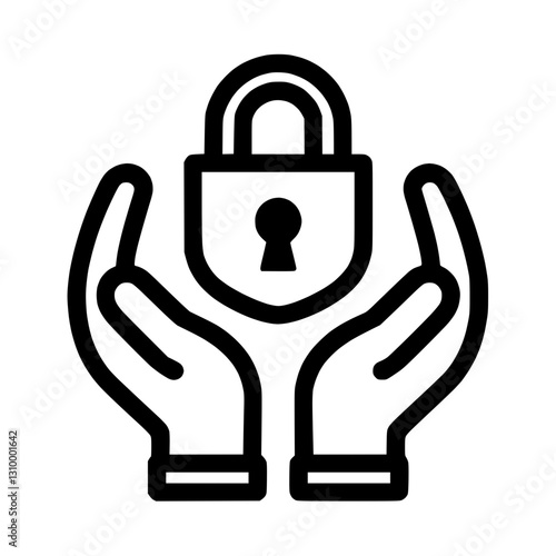 Hands holding a padlock icon representing security and protection