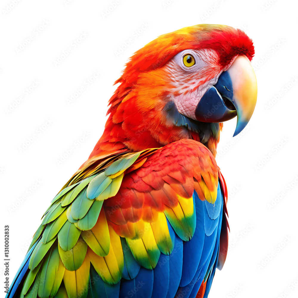 Obraz premium beautiful macaw isolated on transferring background, macaw png photo